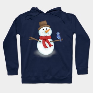 Snowman and blue bird Hoodie